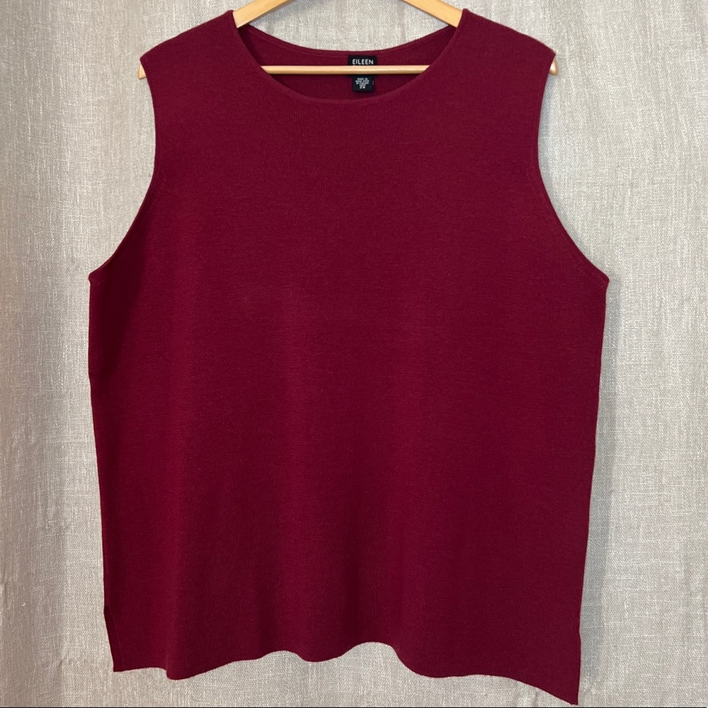 Eileen Fisher Classic Tank Tops Burgundy and Red size 2X
